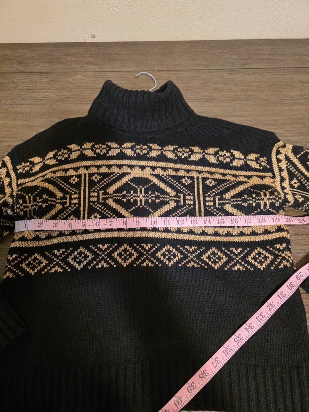 Lauren Ralph Lauren Fair Isle Wool Blend Turtleneck Sweater NWOT Black Small - Picture 5 of 11
